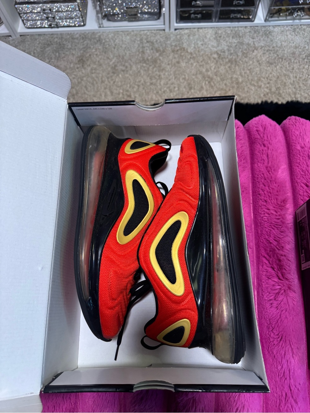 Nike Women’s Red and Yellow Air Max-Style Sneakers